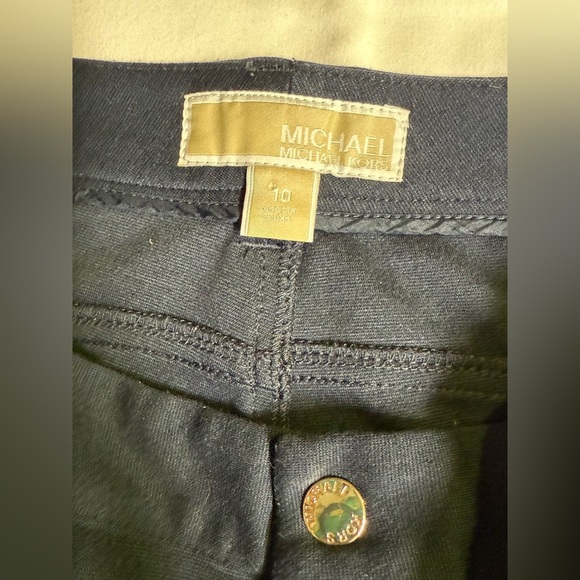 MICHAEL KORS Navy blue skinny with gold zipper accent pants size 10 - Picture 10 of 14